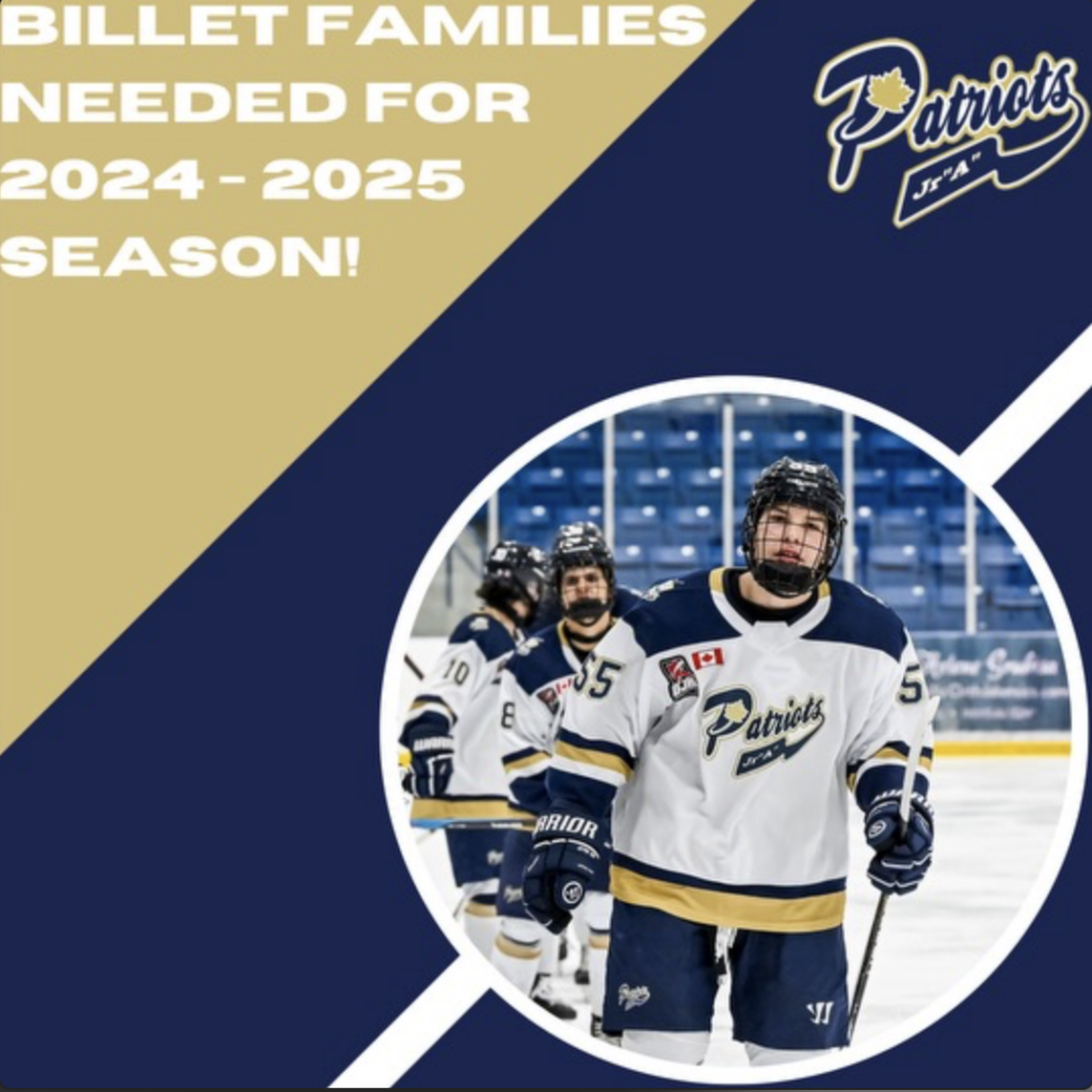 🏒 Billet Families Wanted for Toronto Patriots 20242025 Season! 🏡